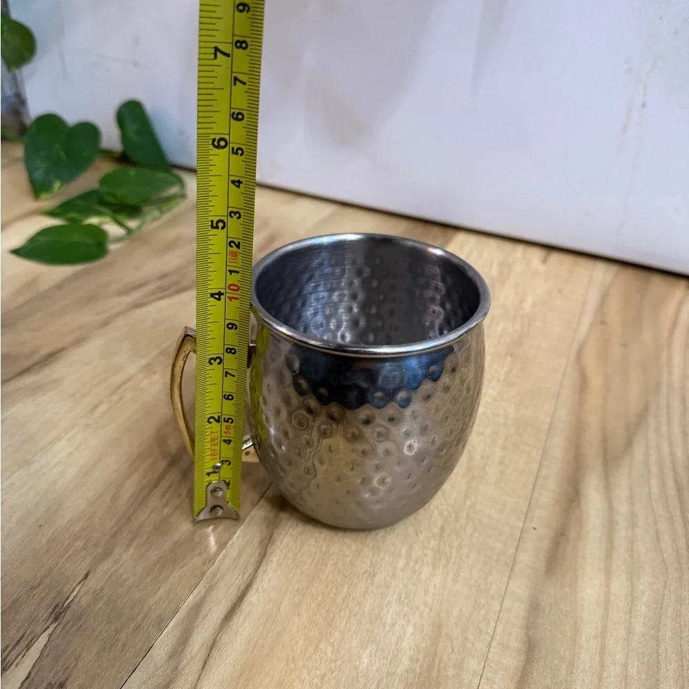 Silver Hammered Mug with Gold Handle